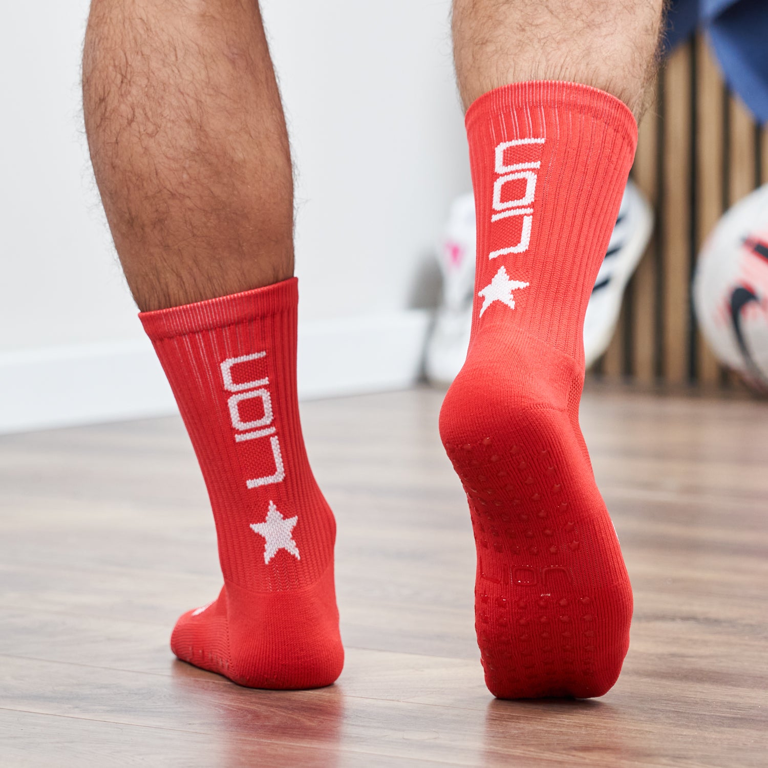 Red sale grip socks